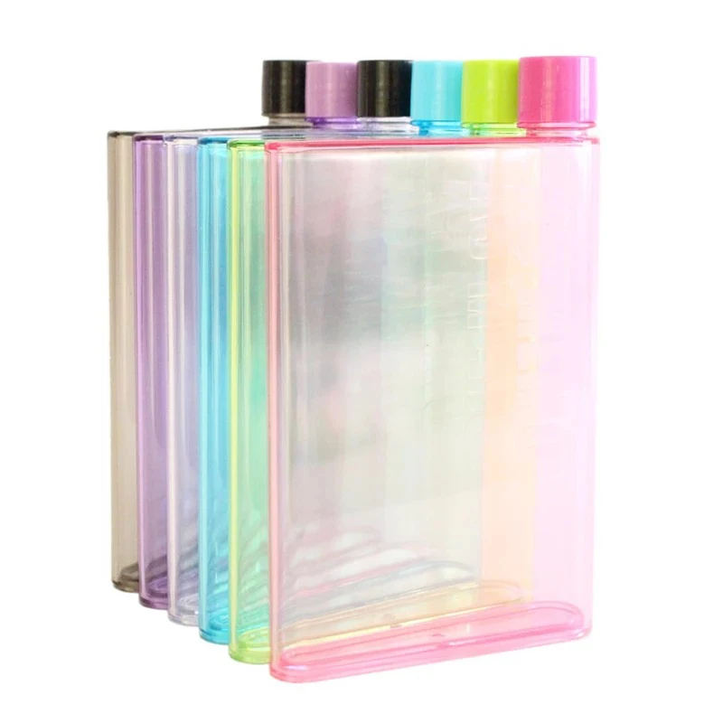 Portable Book Paper Cup Botlte Flat Water Bottle Environment-Friendly External Sports Drinking Bottle Transparent Plastic Kettle,sports water bottle,plastic water bottle,sports bottle,water bottle