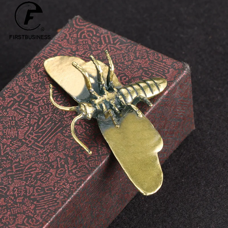 Vintage Brass Animal Dragonfly Figurines Miniatures Funny Desktop Ornament Home Decorations Crafts Accessorie Antique Collection animal ornaments