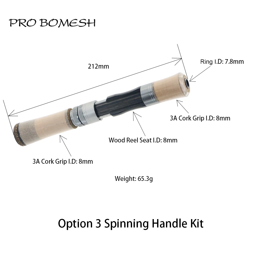 Pro Bomesh 3A Kork Griff Holz Spinnrolle Sitz Griff Kit DIY Forelle Angelrute Gebäude Komponente Reparatur Zubehör – Detail 6