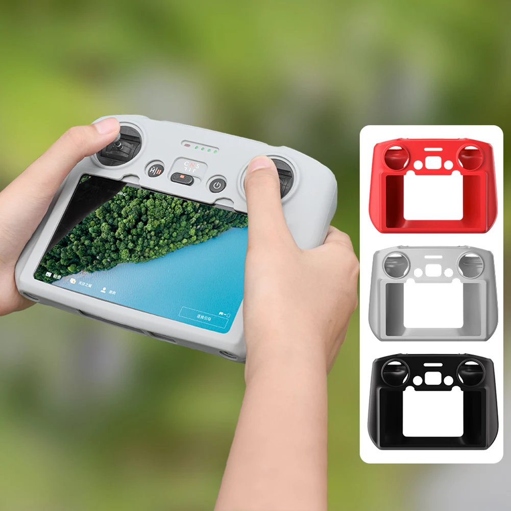 Détail de la coque de protection en silicone pour télécommande Mini 3 Pro RC, texture antidérapante.
