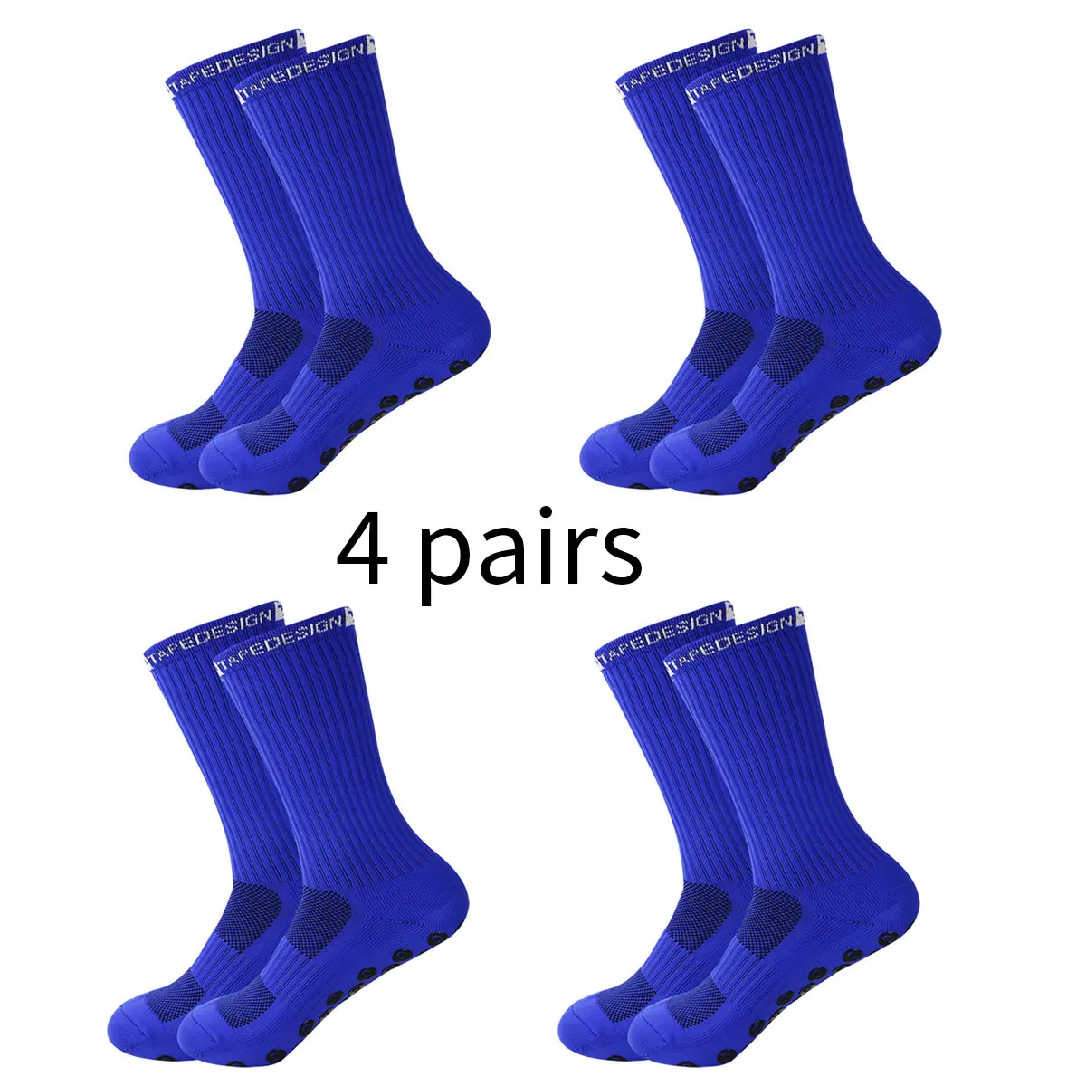 New Solid Color Anti Slip Rugby Sports Socks for Men's Sports Bicycles Short Socks for Men's Athletes 4 pairs Sports Socks Football Socks Fitness Sports Socks Sport Socks