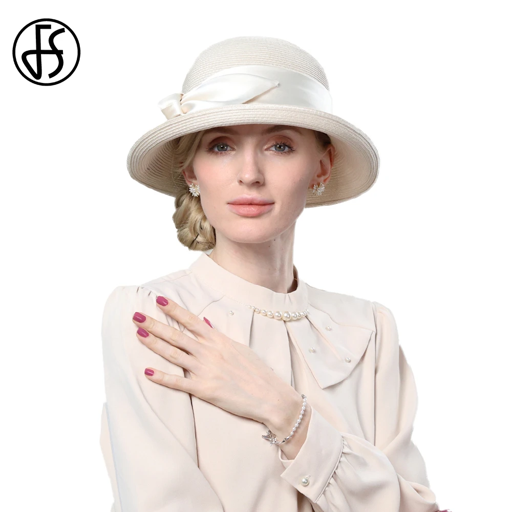 FS Elegant Simple Champagne Sun Hats For Women UV Protection Cap Ladies