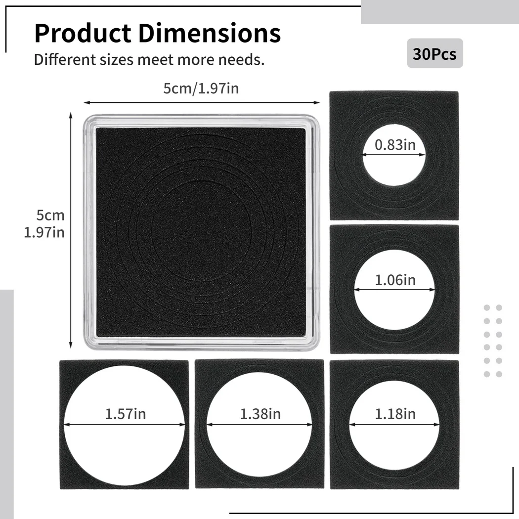 Coin Holder 30Pcs/Set Coin Snap Holders Silver Dollar Coin Holders Collection Display Acrylic Cases Half Dollar Organizer Boxes