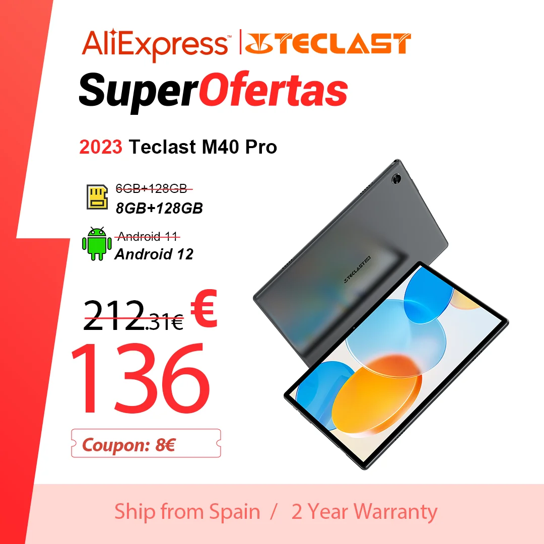 Teclast M40 pro, 8GB RAM 128GB Rom, 10.1 inch Tablet 1920x1200 IPS ...