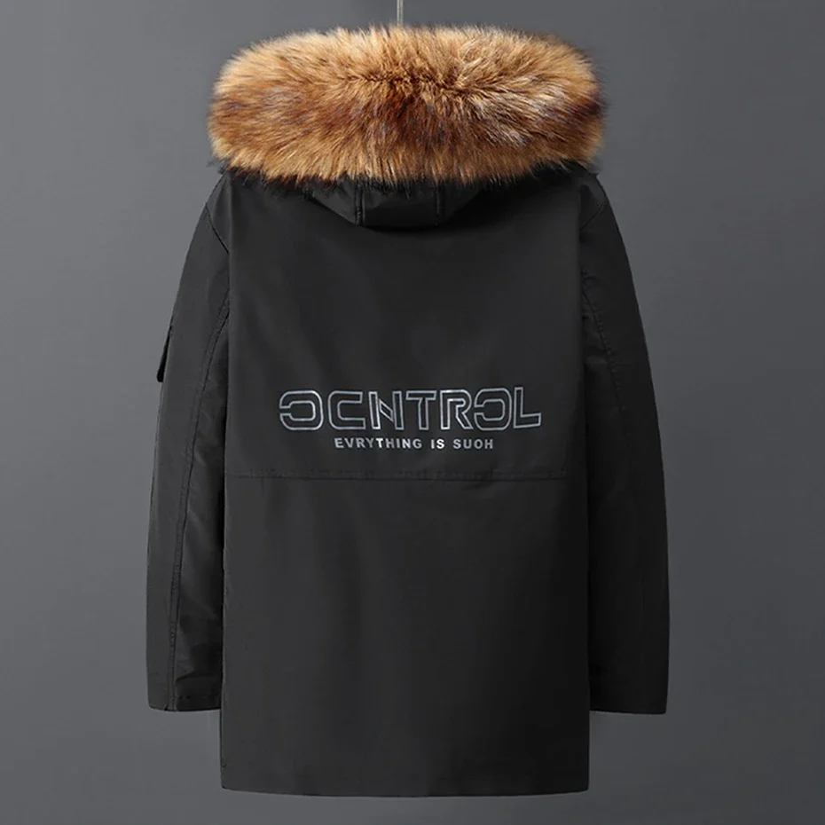 2024 Winter Jacket Men's Plus Size Parkas Fur Collar Coat 9XL 10XL Padded Down Jacket Thicken Warm Long Hooded Jackets Outerwear 2