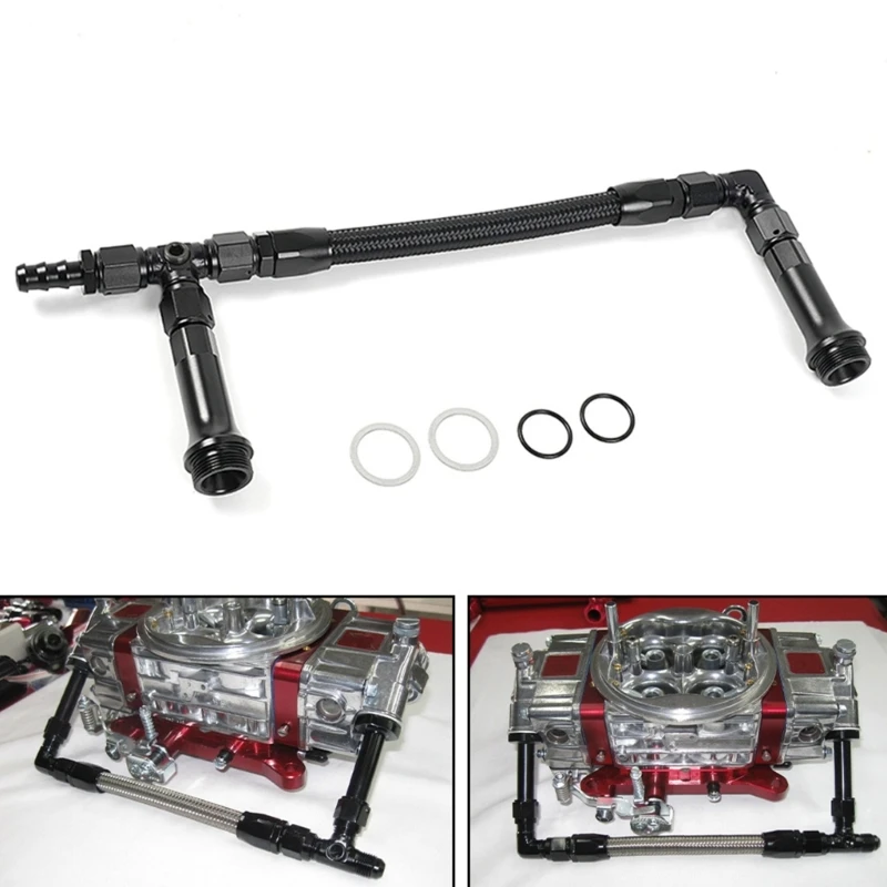 

Adjustable AN6 Triple Connector Carburetor Kit Aluminum Alloy Carb Carburetor for 4150 Series Achieve Better Flows