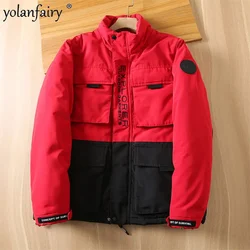 Winter Jacket Men Parkas Outdoor Work Clothes Male Cotton Padded Jacket Multiple Pockets Thick Warm Coat Man Windproof Outwear F