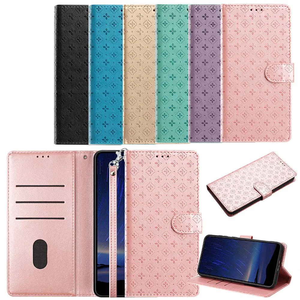 Elegant Leather Wallet Flip Case with Card Holder and Magnetic Closure
