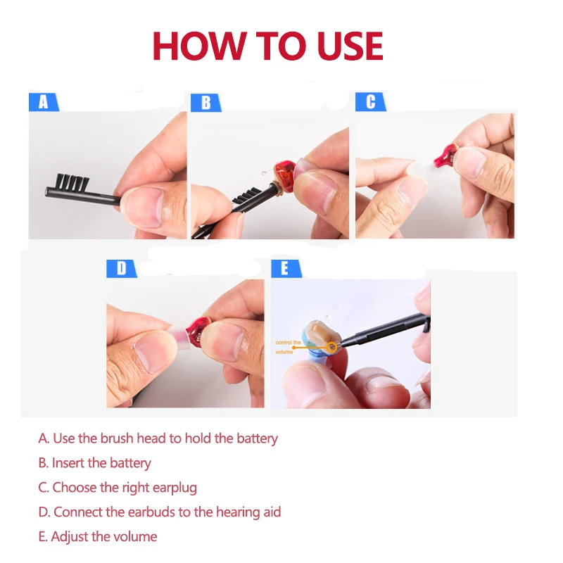 Small In-Ear Digital Hearing Aid Elderly Young Deafness Hearing Aid Earphones Adjustable Volume Intelligent Noise Reduction 6