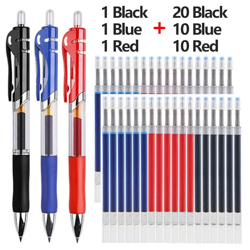 Gel Pen & Refill Set - Multi-Color Ink Stationery Collection