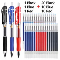 Gel Pen & Refill Set - Multi-Color Ink Stationery Collection (Mixed 3 Colors)