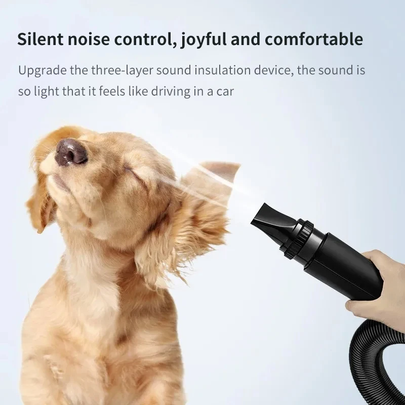 Pet Hair Dryer Professional Power Hair Dryer for Dogs Negative Ion Animal Hair Dryer Silent High Velocity Pet Dog 2200W