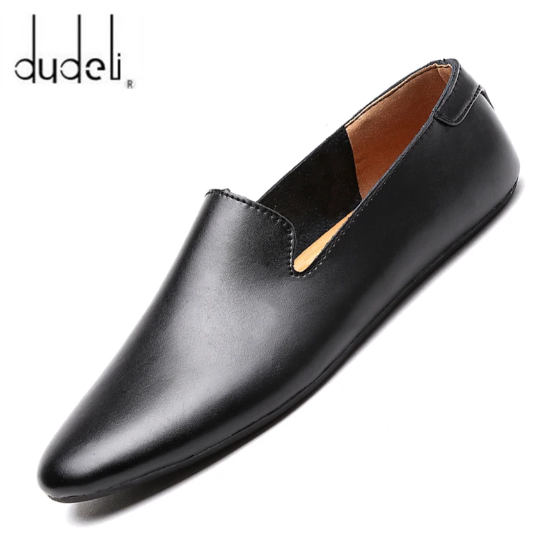 New Fashion Split Leather Man Casual Shoes Flats Shoes Men Comfortable Slip on Loafers Male Outdoor Walking Shoes Driving Shoes 1