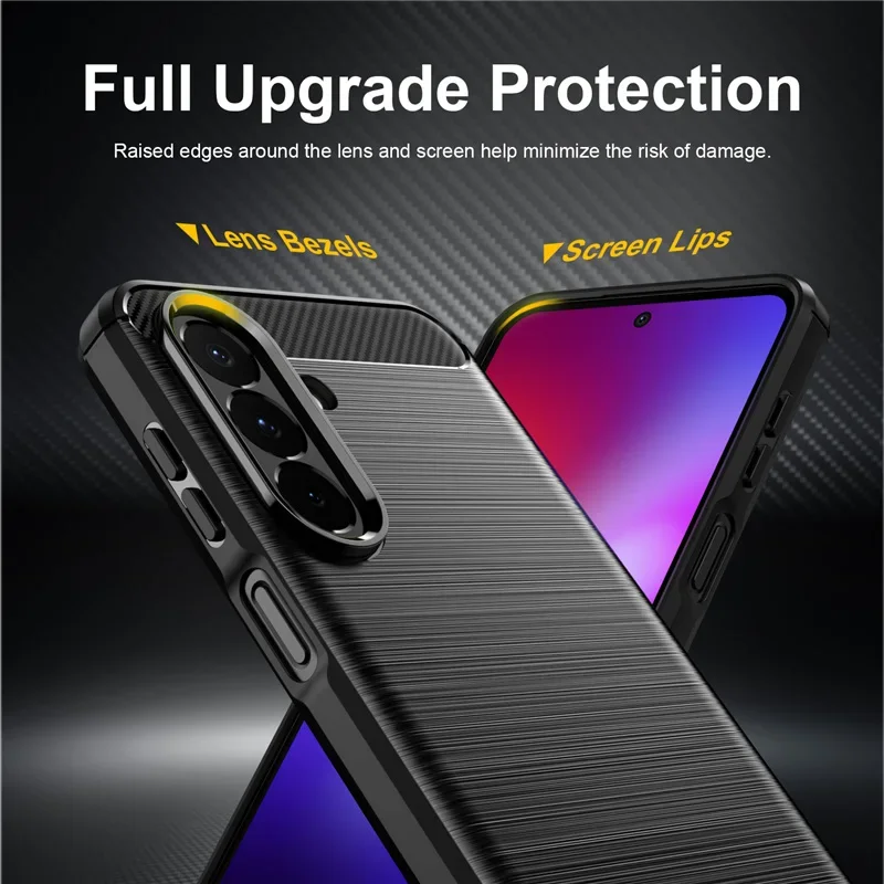 Carbon Fiber Shockproof Silicone Bumper Case - Durable Protection with Sleek Design