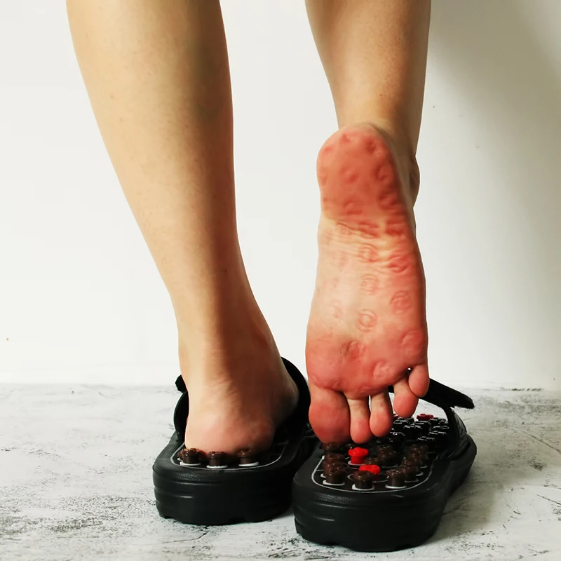 Aku punkt Massage Hausschuhe Sandale für Männer Füße chinesische Akupressur therapie medizinische rotierende Fuß massage gerät Schuhe Unisex – Detail 3