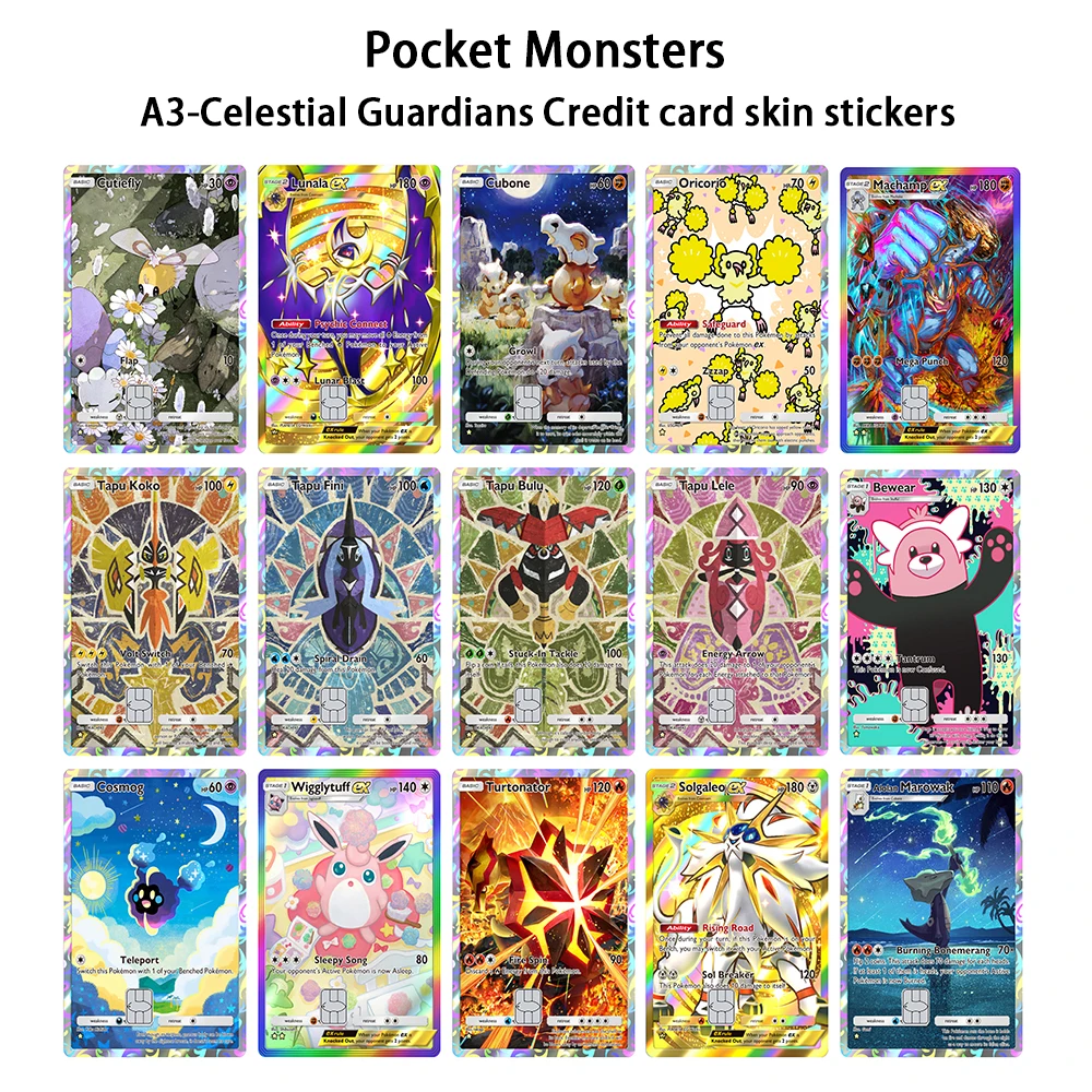 PTCG Pocket A3-Serie Kreditkarten-Haut-Aufkleber Pocket Monsters Cubone Aufkleber für VISA Kreditkarten-Debit verschönern die Dekoration