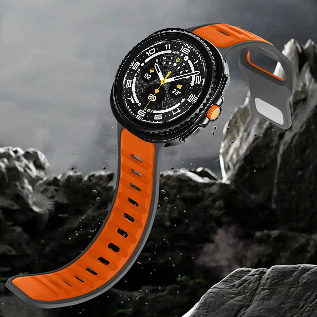 Two-Tone Elastic Silicone Sport Strap