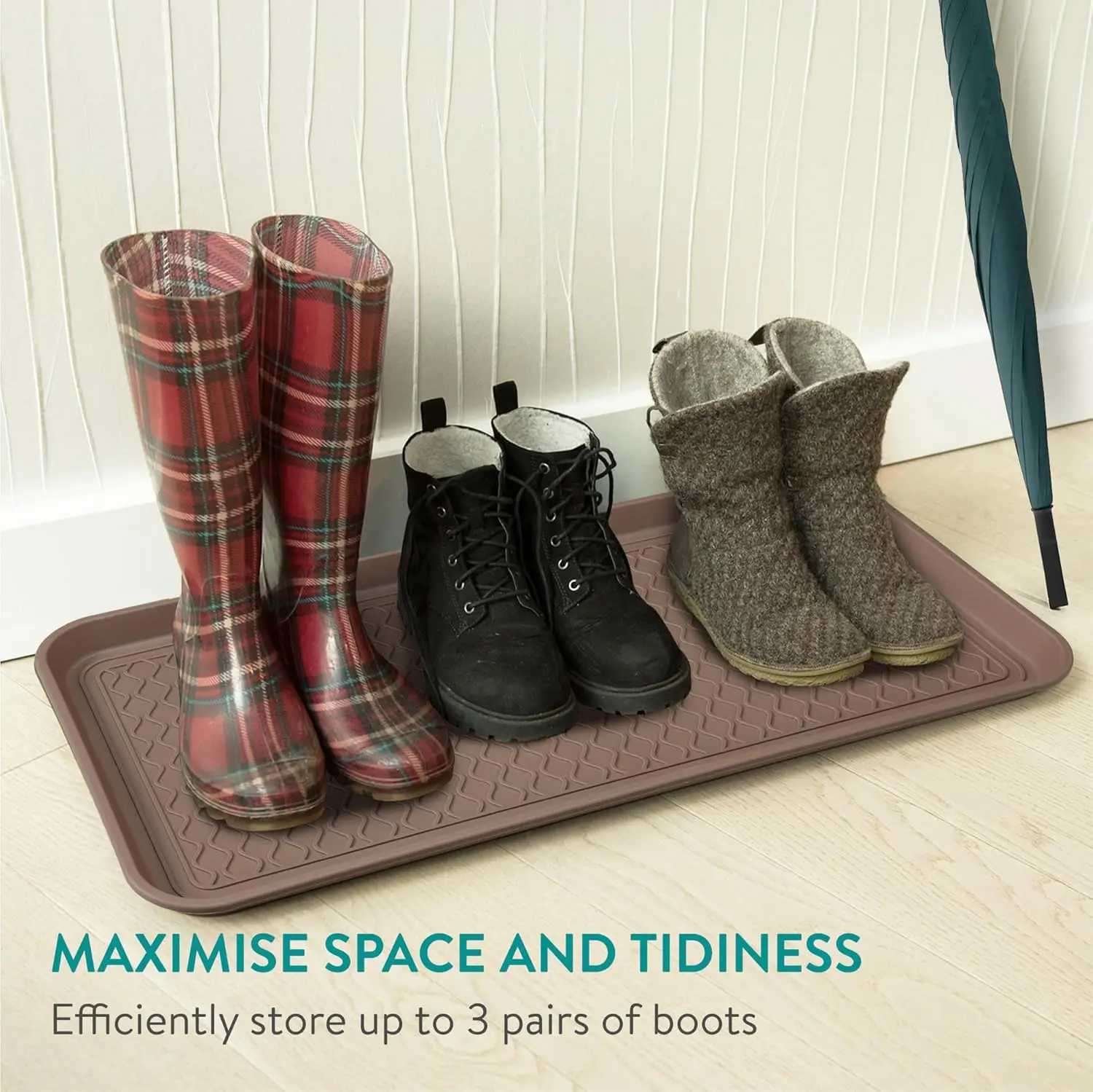 Shoe Drip Tray - Waterproof Indoor or Outdoor Welly Boot Storage Tray - Shoe Mat for Wellies, Muddy Boots, Rain Boots 4