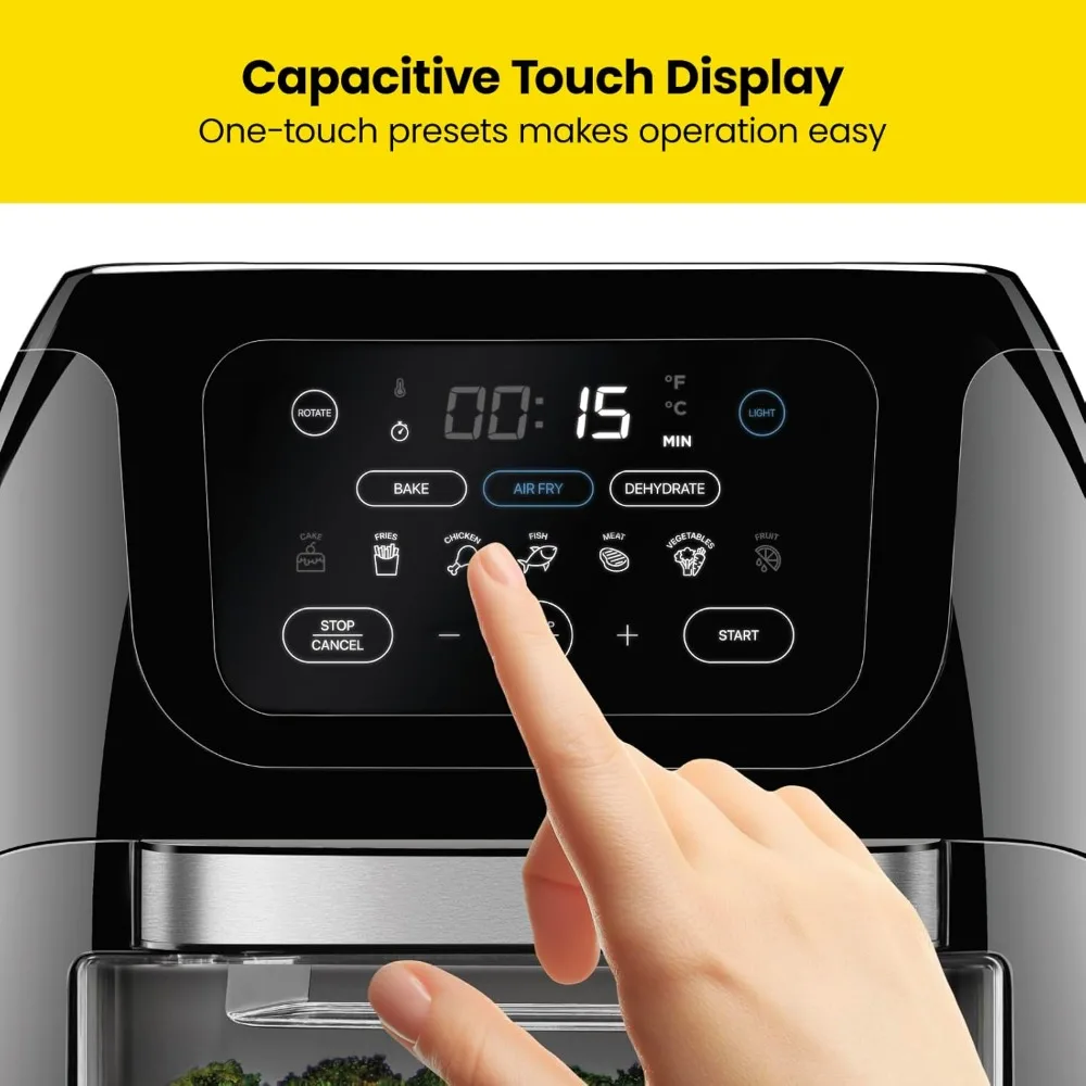 Multifunctional Digital Air Fryer+ Rotisserie, Dehydrator, Convection Oven, 17 Touch Screen Presets Fry, Roast, Dehydrate, Bake 6
