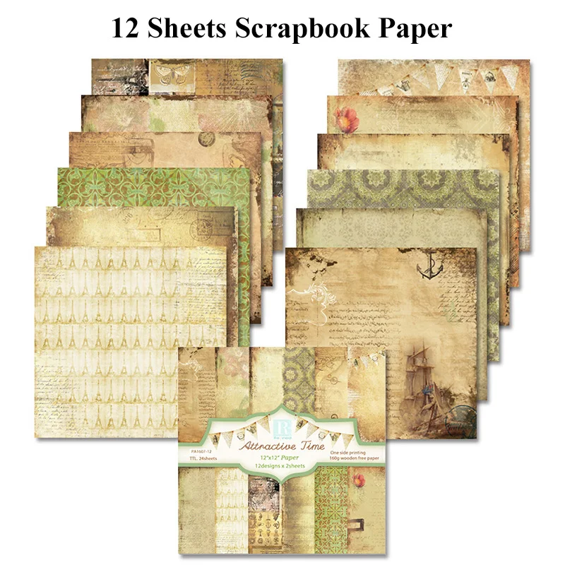 12-Inch Scrapbook Paper Pad - 12 Sheets for DIY Crafts, Card Making, and Art Projects