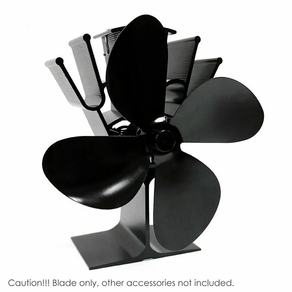 Fan Blade Fan Leaf Fireplace Gold Heat Powered Heat-resistant Lightweight Parts Silver Tool Durable Practical stove fan