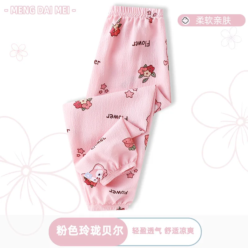Children's Summer Gauze Thin Anti Mosquito Air Conditioning Sleeping Pants and Sunscreen Pants Women Pajama Sleepwear Robe Kids