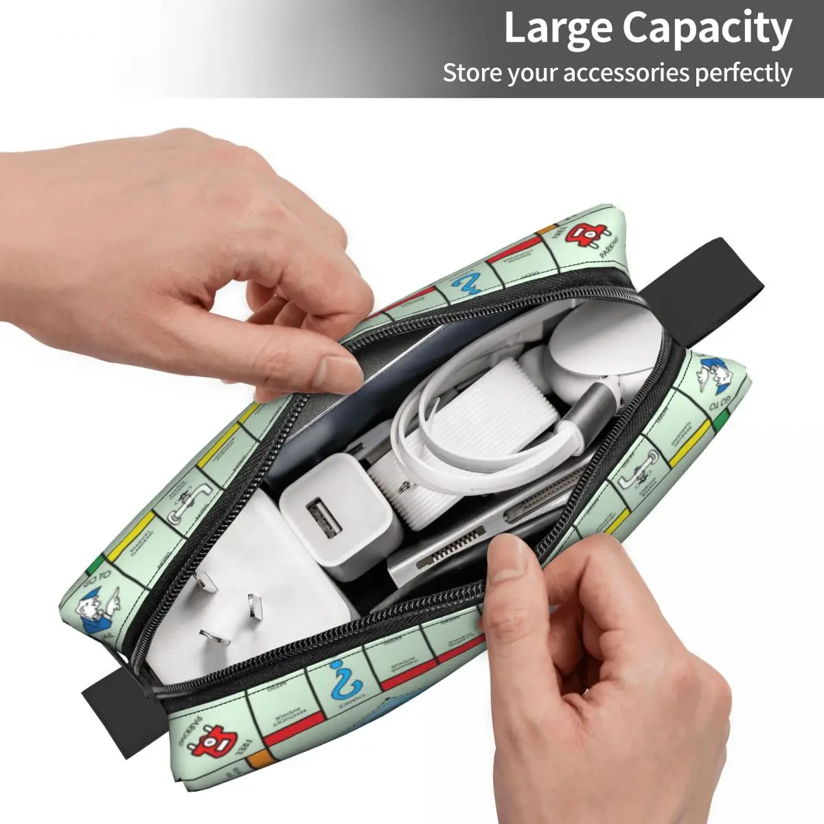 Board Game Board- Monopoly Makeup Bag Cosmetic Organizer Storage Dopp Kit Toiletry Cosmetic Bag Women Beauty Travel Pencil Case 3