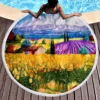 Van Gogh Oil Painting Round Beach Towels,Polyester Sand Resistant Beach Blankets,Soft Absorbent Quick Dry Pool Towel Picnic Mat 2