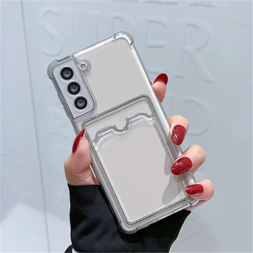 Transparent Silicone Phone Case with Soft Card Holder Feature