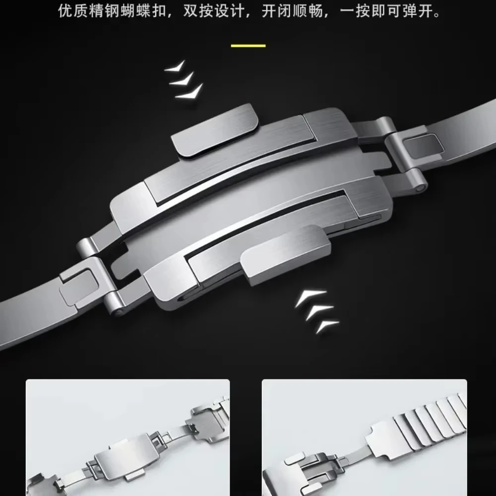 Sleek Stainless Steel Metal Quick Fit Strap - Premium No Gap Wristband Bracelet