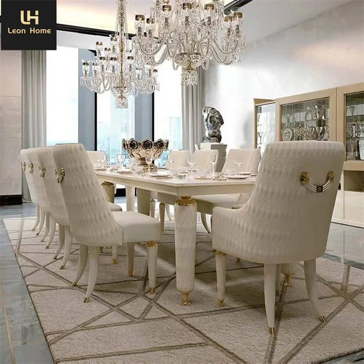 

Лидер продаж, роскошный дизайн, набор обеденного стола из искусственного мрамора, Обеденная Мебель на 10 мест