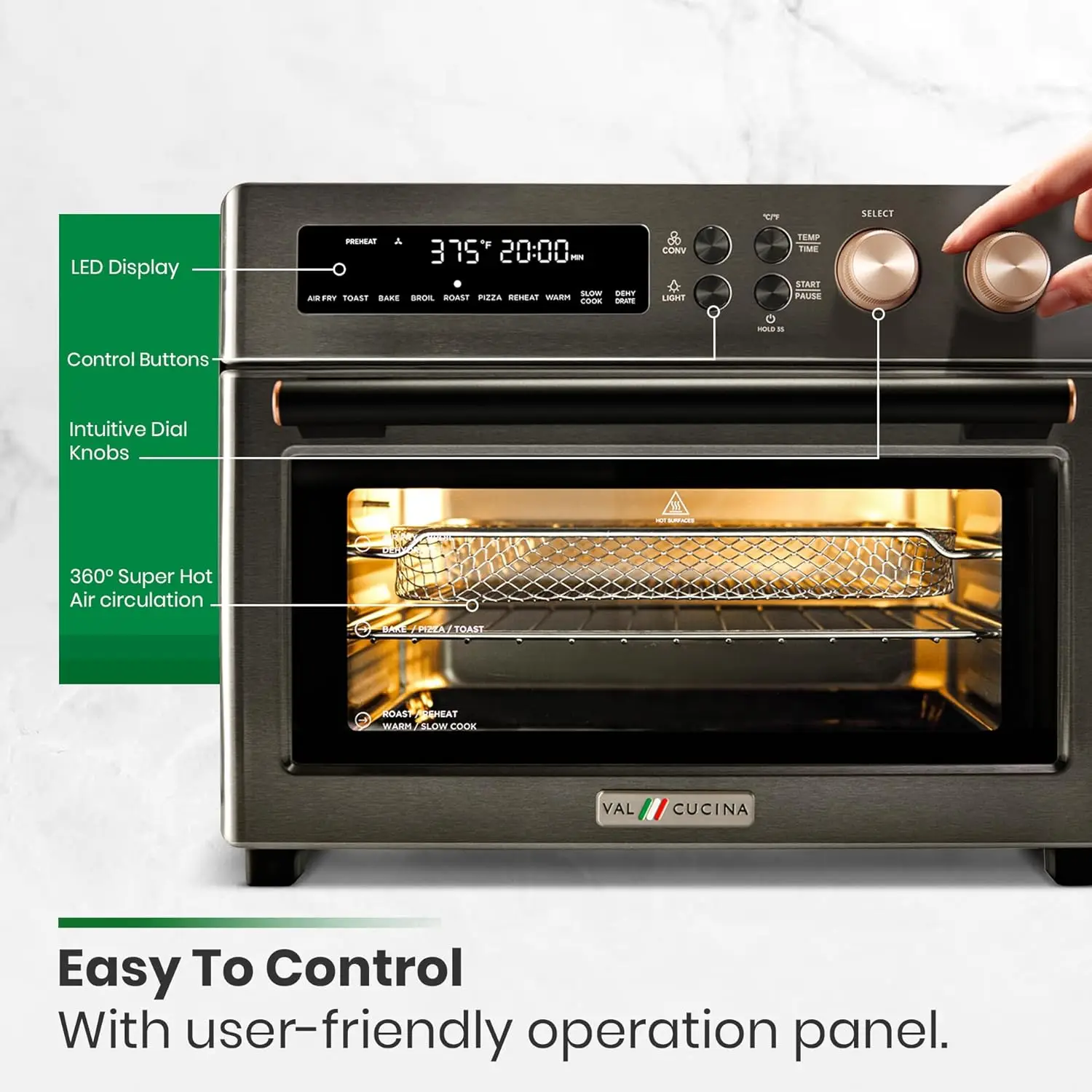 Fryer Toaster Oven, Extra Large Countertop Convection Oven 10-in-1 Combo, 6-Slice Toast 5