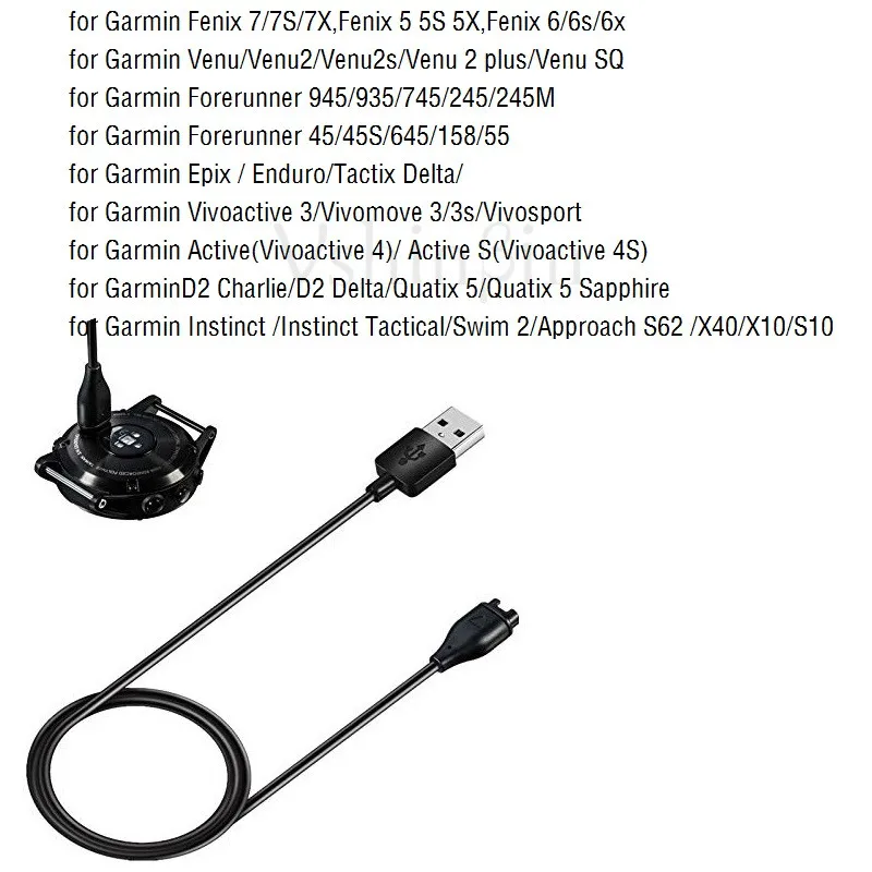 10PCS Ʈ ġ Garmin Epix Fenix 7S 7X 6S 6X 5X 5S Venu SQ  2 2s Vivoactive 4S 3 USB  ڵ