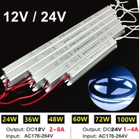 12V 24V Strip แหล่งจ่ายไฟ 100W AC TO DC กลางแจ้ง IP20 กันน้ํากันฝุ่นอลูมิเนียม Light Strip DRIVER Transformer 1