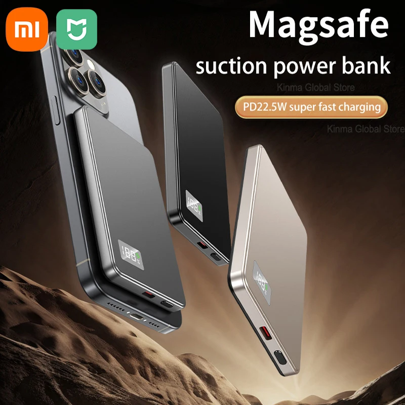 Xiaomi Mijia 50000mAh Portable magnétique sans fil PowerBank PD22.5W charge rapide batterie externe pour Magsafe pour iPhone Samsung – Image 2