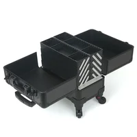 Aluminum Alloy Trolley Makeup Box Large-capacity Portable Texture Tool Box Semi-color Professional Trolley Cosmetic Case 2