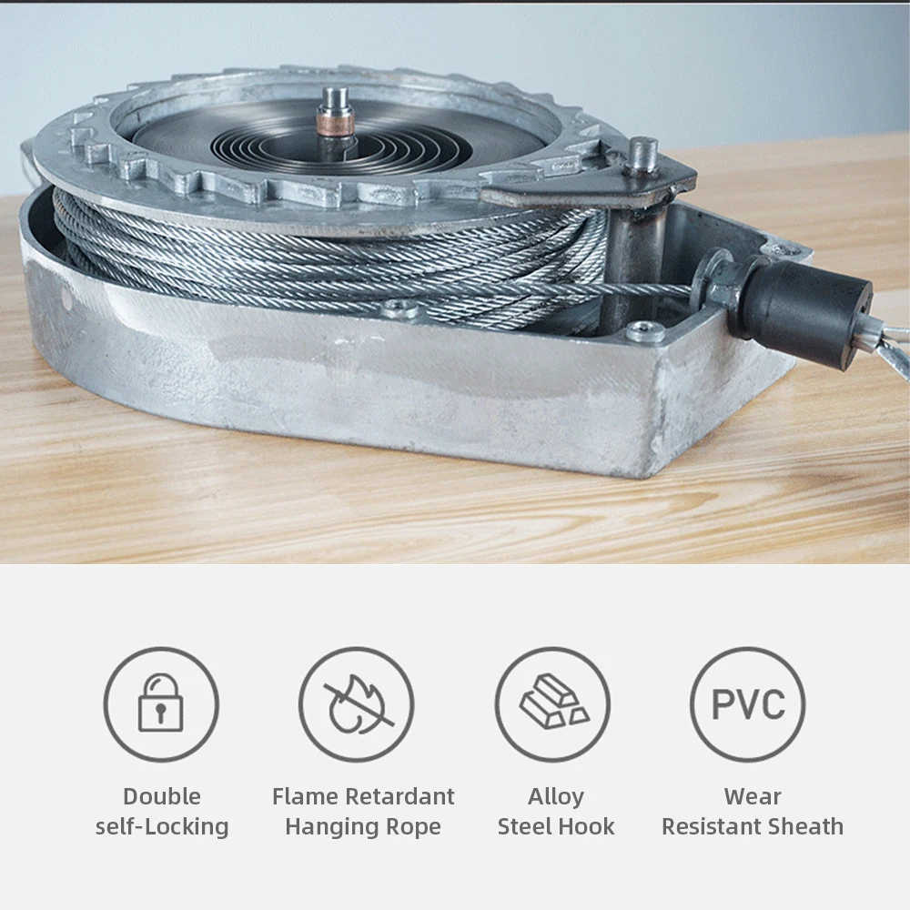 Crane Lifting Ring Fall Arrestor Aerial Tower Crane Self-locking Speed Differential Heavy Duty Fall Cargo Working Arrestor at Height 3m/10m