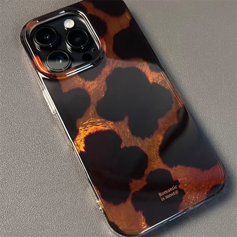 Blue Brown Leopard Pattern Personalized Phone Case
