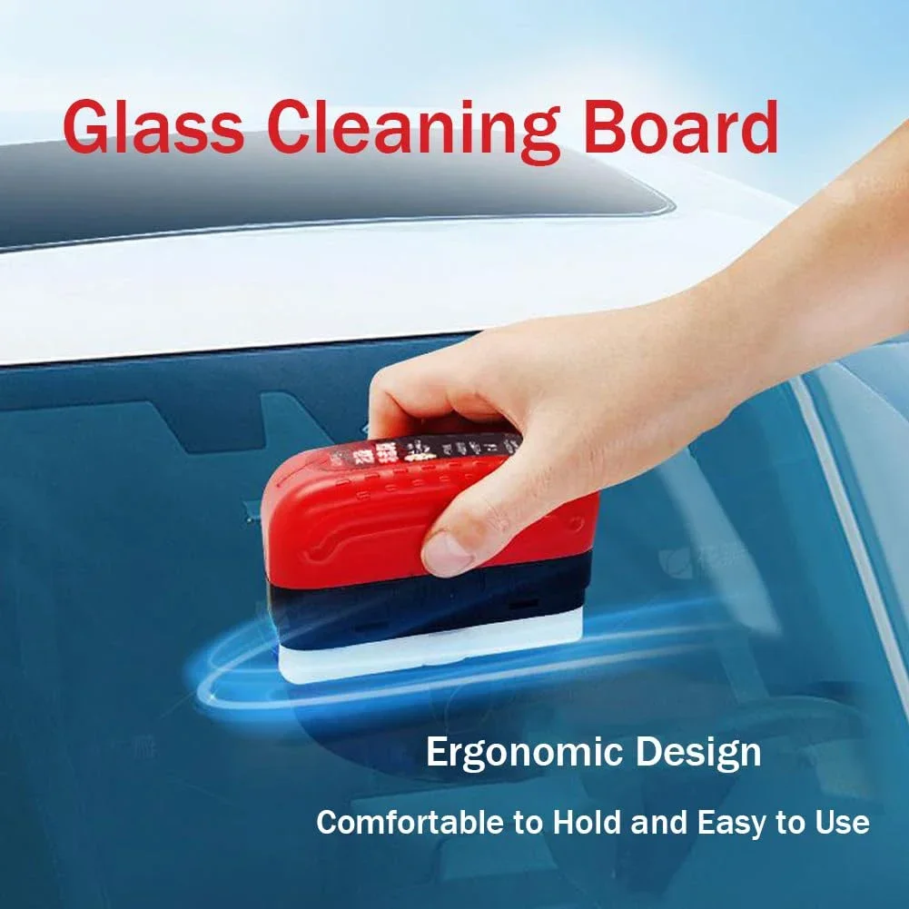 Car Glass Oil Film Remover Powerful Windshield Cleaner Car Glass Sponge Cleaning Brush Water Spots Stain Removal Auto Detailing 3