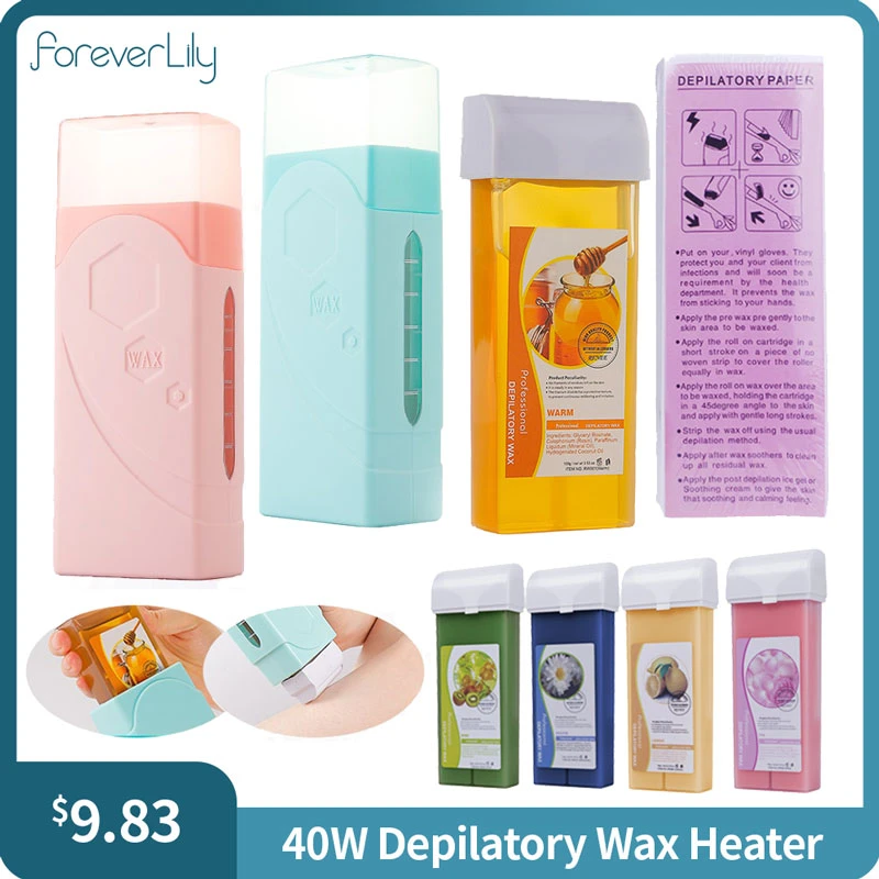 Foreverlily Depilatory Wax Heater Machine Roll On Wax Cartridge Hair