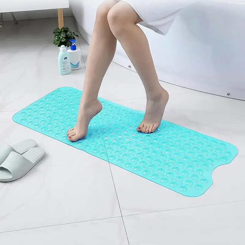 

39X16 дюймов Коврик для ванны, нескользящий коврик, Настенный Коврик для душа с присосками, Противоскользящие коврики для ванны с отверстиями для слива, Ванна
