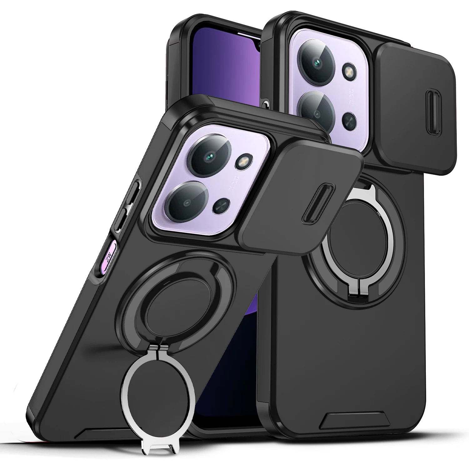Rugged Armor Magnetic Bracket Case with Slide Camera Protection