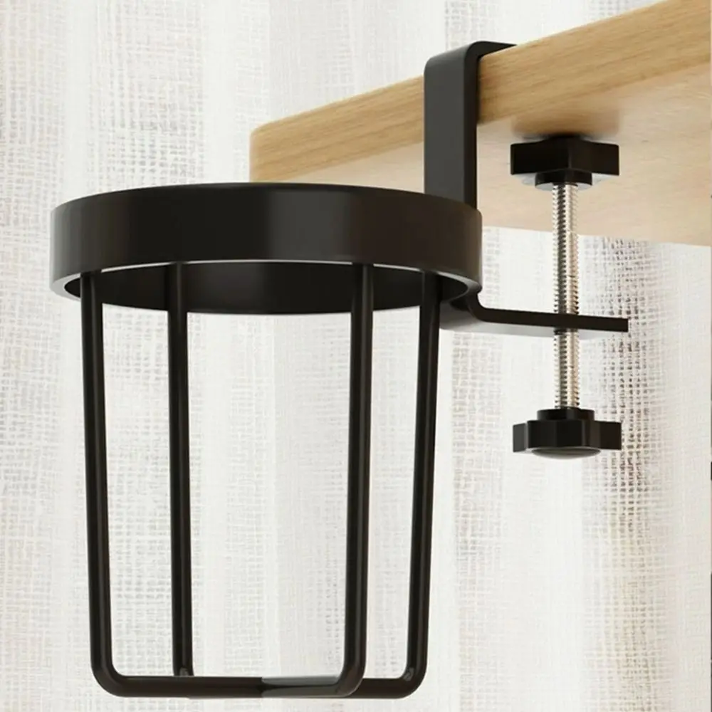 Metal Desk Cup Holder New Punch-free Anti Spill Table Fixed Storage Rack Removable Portable Cup Storage Rack Table 6