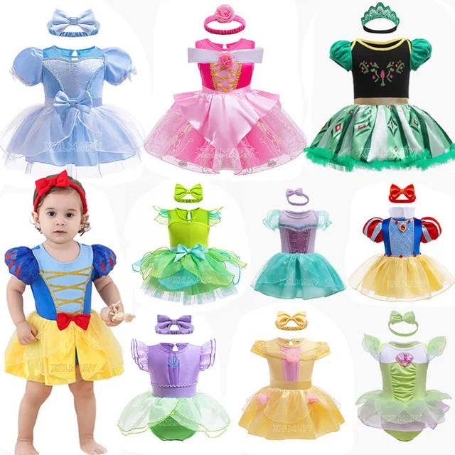 Robe Tutu barboteuse pour enfants, avec bandeau, vêtements de princesse pour bébés filles, Design mignon, Costumes de fête d'halloween 1