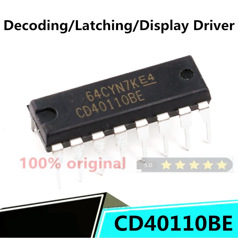 

brand 10 original in-line CD40110BE DIP-16 decoder/latch/display driver chips