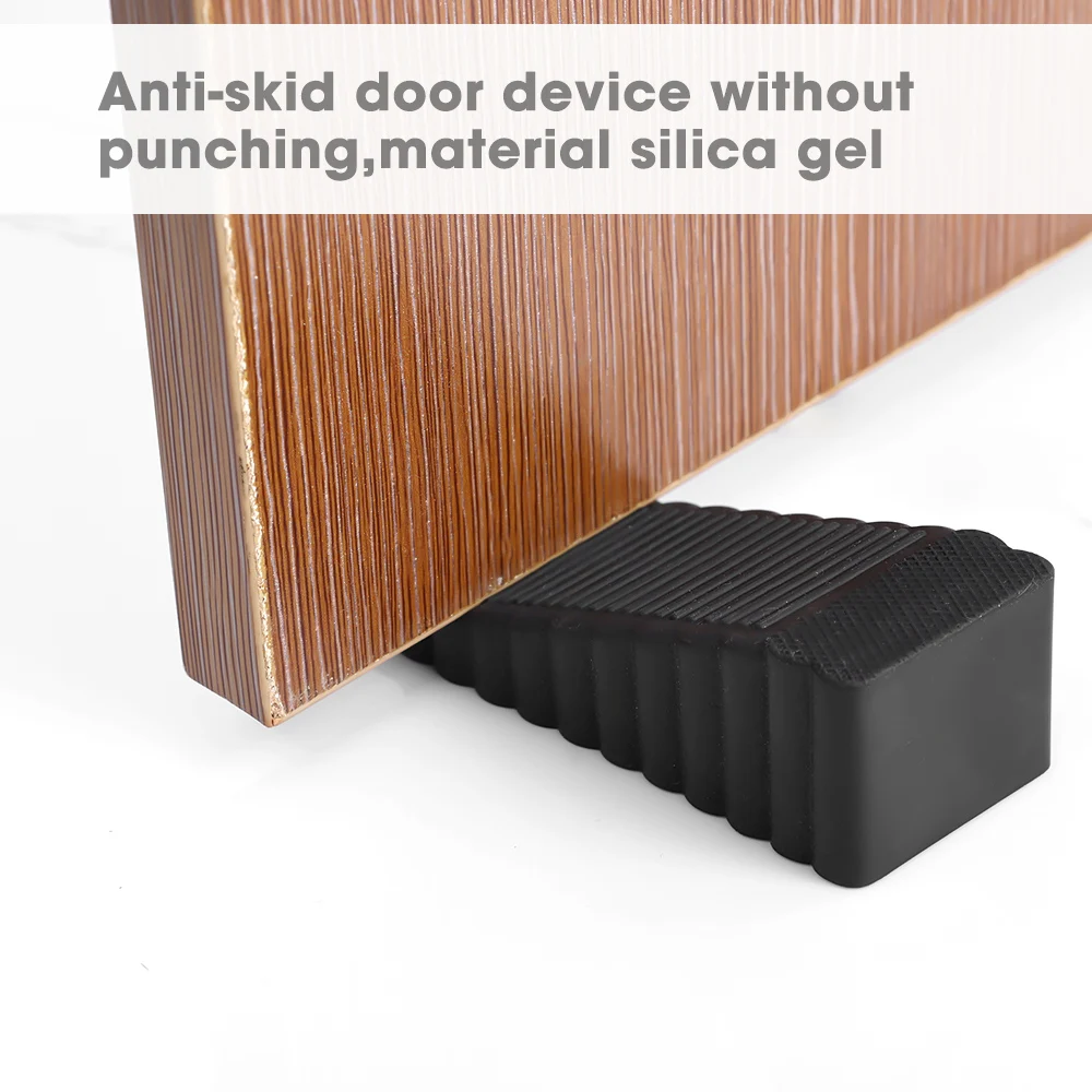 Reusable Rubber Door Plugs Anti-collision Block Wedge Doorstops Door Handle Windproof Rear Retainer door stopper silicone door stopper door stopper bumpers silicone rubber bumpers
