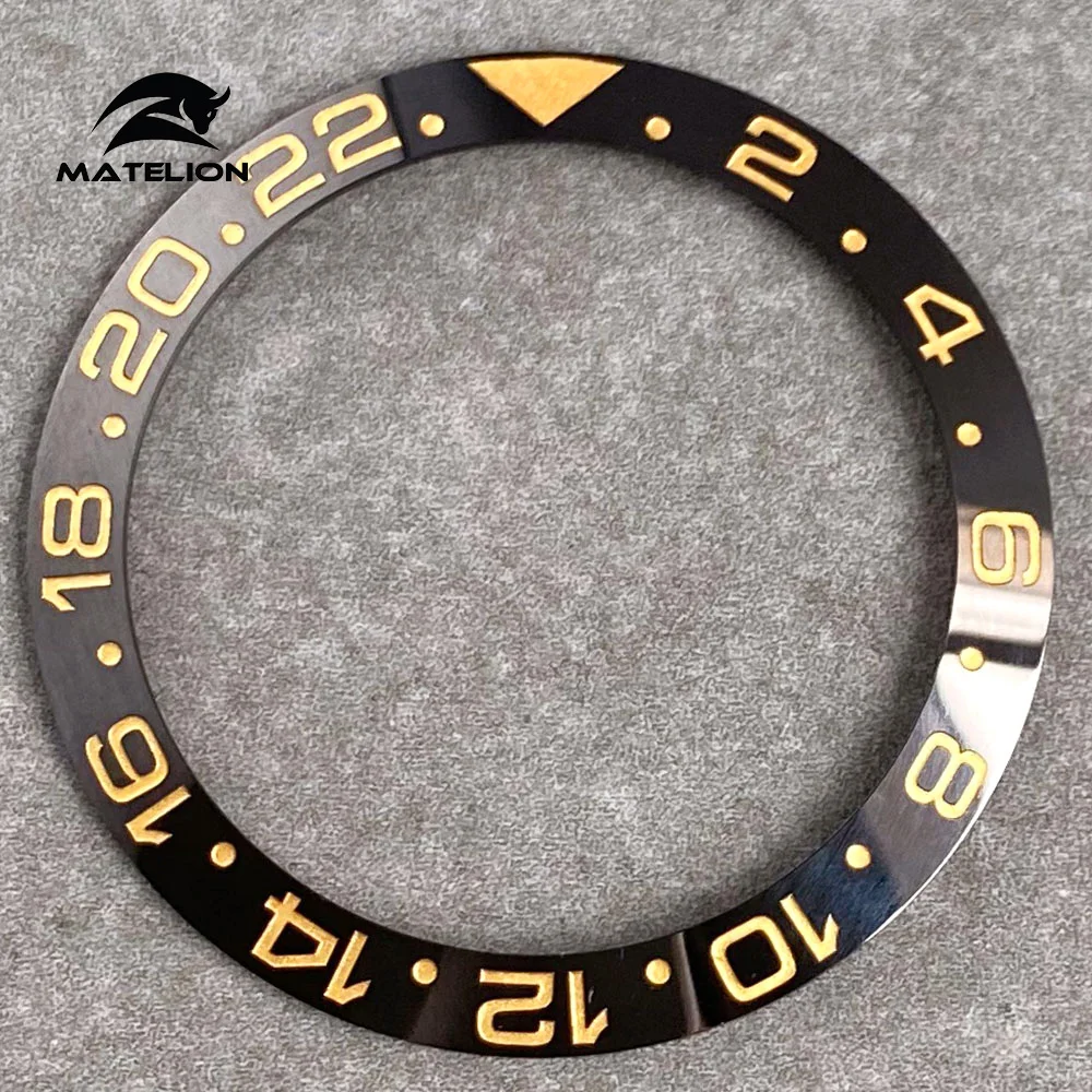 Ceramic Alloy Watch Bezel Insert Ring - 38mm Slope Fit for 40mm Watch Case, Men's Diving Watch Accessory