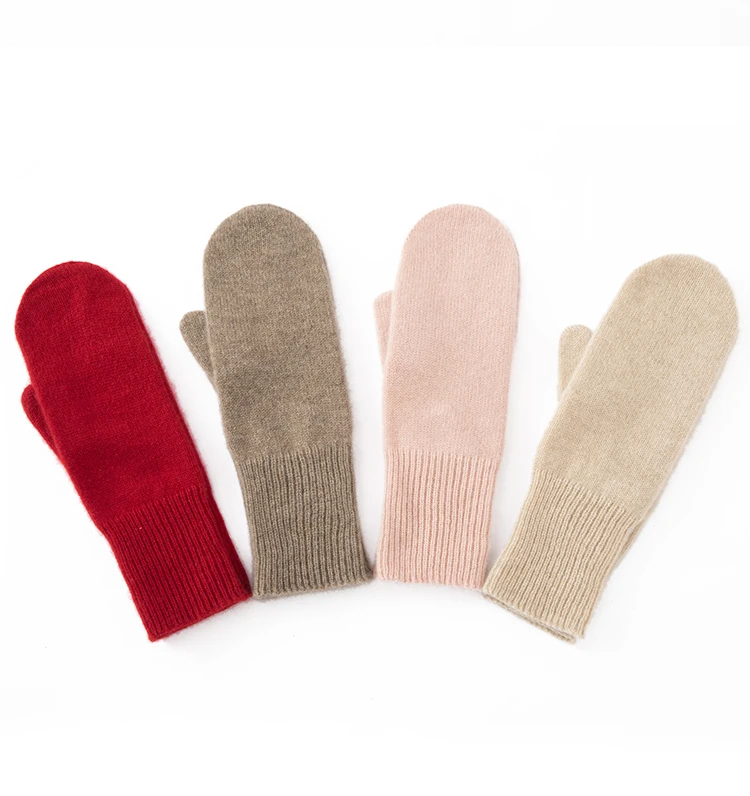 Herbst und Winter Neue Handschuhe aus 100 % reinem, feinem Kaschmir für Damen, verdickte warme Fingerhandschuhe, kältebeständige Outdoor-Handschuhe – Detail 18