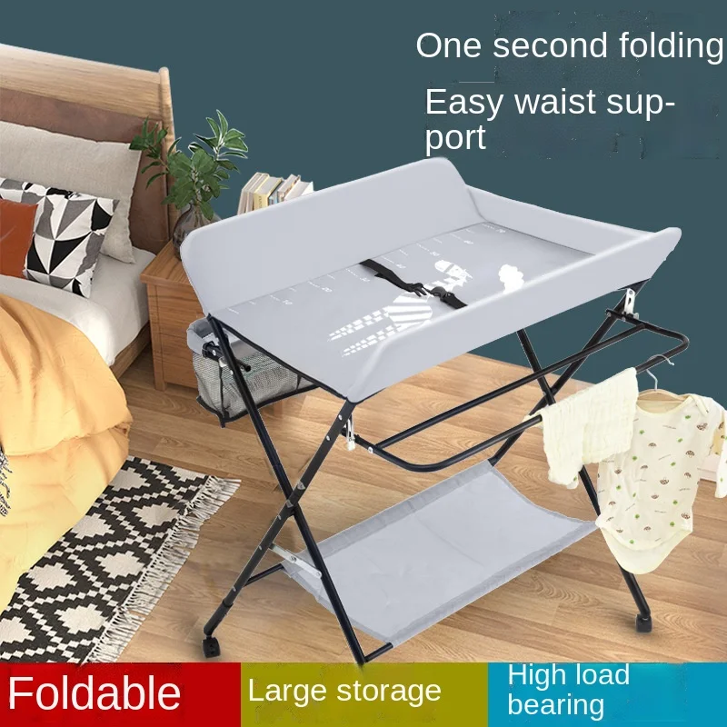 LazyChild Baby Crib Diaper Changing Table Liftable Baby Care Table Multi-Function Newborn Care Foldable Cot New