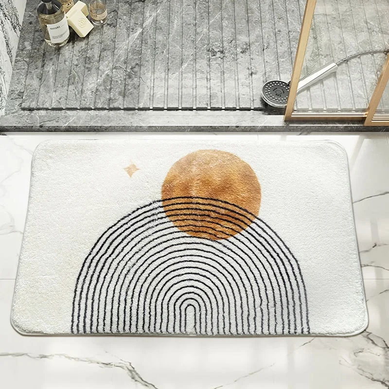 

INS Style Absorbent Bathmats Door Mats Imitation Cashmere Soft Non-Slip Bathroom Mat Living Room Area Rugs Shower